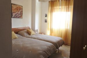 a bedroom with two beds and a window at Apartamento Pinilla Lagunas de Villafáfila in Manganeses de la Lampreana
