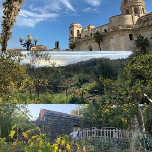 a collage of two pictures of a building at Sicily Private Pool House in Nature in Montargano