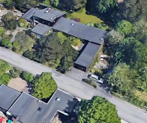 an aerial view of a house with trees at Workers Stay - Construction Worker Göteborg in Gothenburg