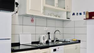 a kitchen with a sink and a counter top at Villa Tex in Neum