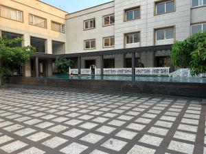 an empty courtyard in front of a building at Pahadi Convention in Rourkela
