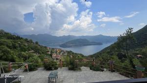 a view of a body of water from a mountain at B&B Island View in Parzanica