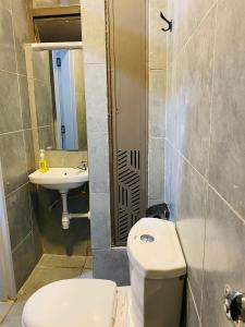 a bathroom with a toilet and a sink at Elevate Homes in Nairobi