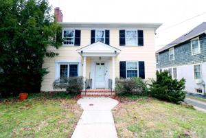 a white house with a white door at Lofty Elegant Home • Downtown Princeton • 3BR in Princeton