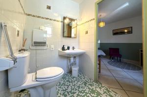 a bathroom with a toilet and a sink at L'espiatet in Borce +44 photos