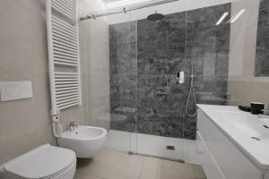 a bathroom with a shower and a toilet and a sink at La Casetta in Toscolano Maderno