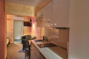 a kitchen with a sink and a counter at U Admirala in Kladno +63 photos