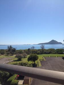 a view of a park with a view of the water at Shoal Bay Water Views, 1 night stays available in Nelson Bay +10 photos