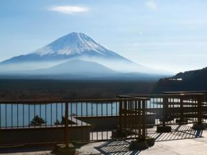 a view of a mountain from a balcony at Shoji Mount Hotel - Vacation STAY 83000v in Narusawa