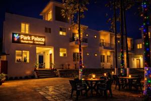 a park palace hotel at night with christmas lights at Park Palace in Lucknow