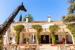 a giraffe standing in front of a building at Hotel Boutique Palacio del Moral in Ronda