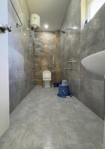 a bathroom with a toilet and a sink at Greenvalley Homestay in Rāipur