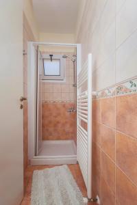 a bathroom with a shower and a walk in shower at Thekla Court in Polis Chrysochous