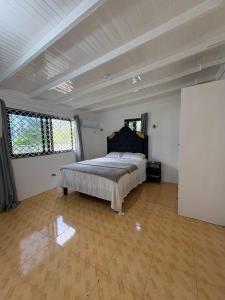 ein Schlafzimmer mit einem großen Bett in einem weißen Zimmer in der Unterkunft The Brook in Ocho Rios