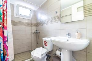 a bathroom with a toilet and a sink at Irene Studio in Amoudara Herakliou +28 photos