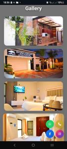 a collage of photos of a bedroom and a living room at ECO-WILD Luxury Suites in Windhoek
