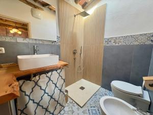 ein Badezimmer mit Waschbecken und Toilette in der Unterkunft Rivolta home in Buti + 19 Fotos