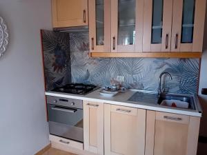 a kitchen with a sink and a stove at Aghi&Salsedine in Anzio