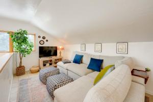 a living room with two couches and a tv at Bring Your Pets! Secluded Homer Escape w/ Deck in Homer