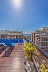 a view from the top of a balcony of a building at B&B HOTEL Rio Copacabana Forte in Rio de Janeiro