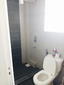 a bathroom with a toilet and a shower at Kitengela prime suites in Kitengela  +9 photos