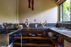 a kitchen with a sink and a counter top at Lua Pele House - Arenal Volcano & Lake views in El Castillo de La Fortuna +20 photos