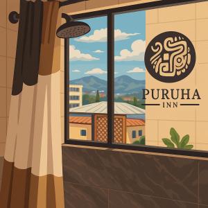 a window with a view of a purulia inn at Puruha Inn in Riobamba