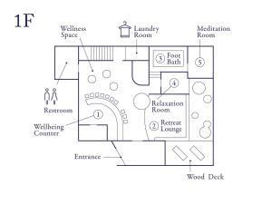 a schematic diagram of a floor plan at 水の郷リトリート 再 in Katori
