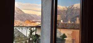 a view from a window of a city with mountains at Casa di Clara in Sulmona