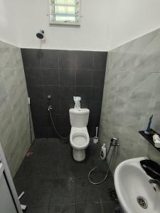 a bathroom with a toilet and a sink at Miqayla Homestay in Wakaf Baharu