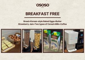 a collage of four pictures of a breakfast food at OSOSO Busan in Busan +23 photos