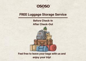a pile of luggage sitting on top at OSOSO Busan in Busan