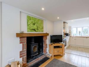 a living room with a fireplace and a tv at 1 Bed in Lyndhurst oc-nfl60 in Lyndhurst +9 photos