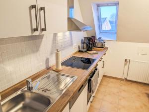 a kitchen with a sink and a counter top at Apartment Graugans by Interhome in Freiburg - Elbe +8 photos