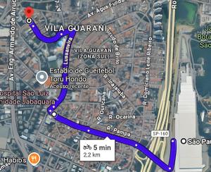 a map of vla guatemala with a red dot at Expo SP, Metrô e Congonhas in São Paulo +9 photos