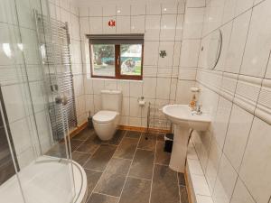 a bathroom with a toilet and a sink and a shower at Old Riggs Paddock in Penrith +73 photos