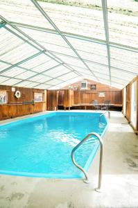 a large swimming pool with a ceiling at Loyal Duke Lodge in Salida