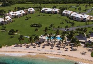 an aerial view of the resort and the beach at The Flip Flop Villa in Christiansted