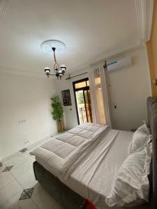 a bedroom with a large bed in a room at VVVIP lita Résidence in Ekoumdoum