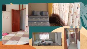 a collage of pictures of a room with a bedroom at Hotel Valparaiso in San Antonio