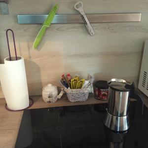 Kuchyň nebo kuchyňský kout v ubytování Mikes Apartman