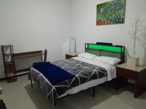 a bedroom with a bed and a painting on the wall at DePA DRAGON in Tizayuca