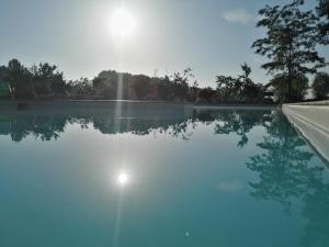 a pool of water with the sun reflecting on it at Agriturismo Nestore in Nestore