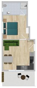 a floor plan of a room with a table and chairs at Ferienwohnung Sonnenschein in Balderschwang