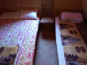 two beds sitting next to each other in a room at jezerski dragulj in Lazići