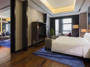 Postelja oz. postelje v sobi nastanitve Wanda Realm Wuhan