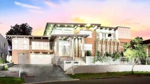 a house with a lot of lights on it at Relax and Retreat Studio Flat in Glenwood