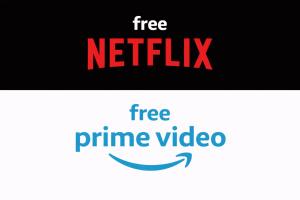 a sign that reads free netflix and a free prime video at Corte del Centro Novate Milano in Novate Milanese