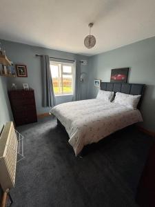 a bedroom with a bed and a window at Fiona's Country Accommodation in Murphyʼs Bridge