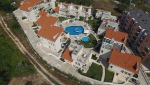 an aerial view of a house with a swimming pool at Sun Village House 14 in Byala